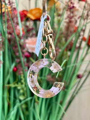 Floral Initial Key Rings
