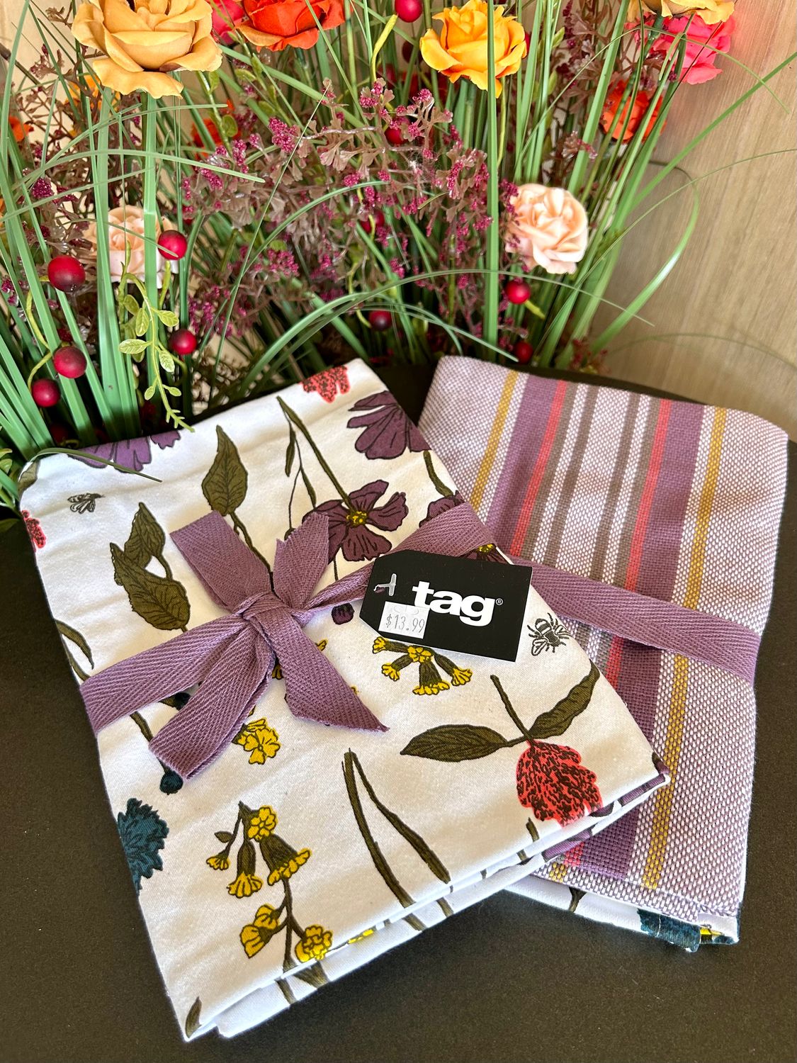Bee Flower Dishtowel Set
