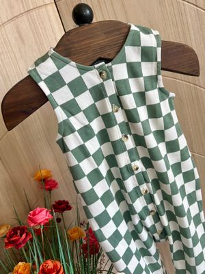 Matcha Milkshake Checkerboard Jumpsuit