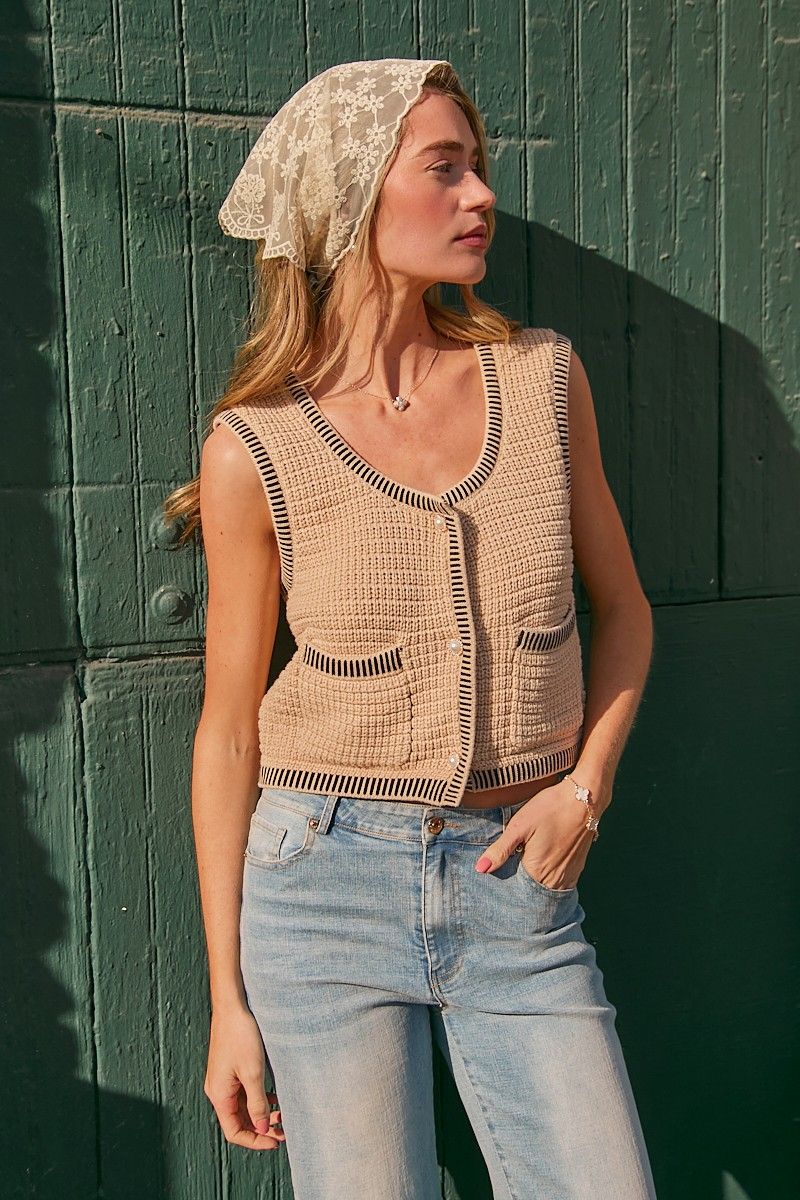 Textured Sweater Vest
