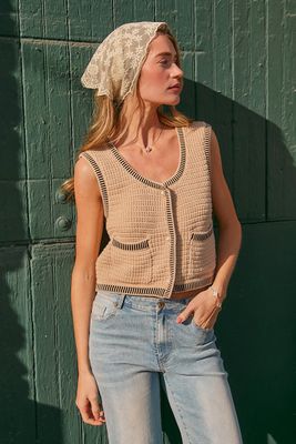 Textured Sweater Vest