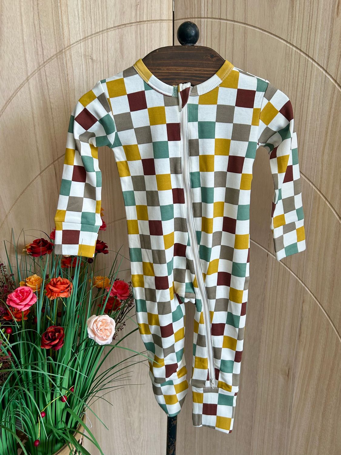 Cannoli Checkerboard Romper  