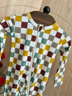 Cannoli Checkerboard Romper