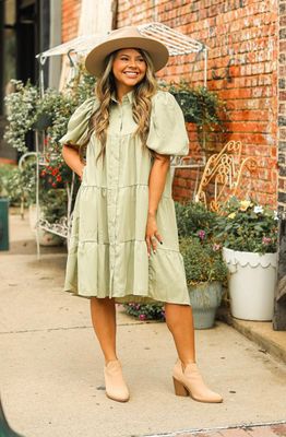 Sage Button Up Dress