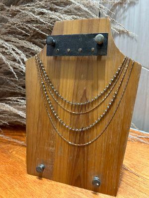 Multi-Layer Beaded Necklace- Grey