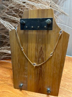 Crystal Teardrop Chain Necklace