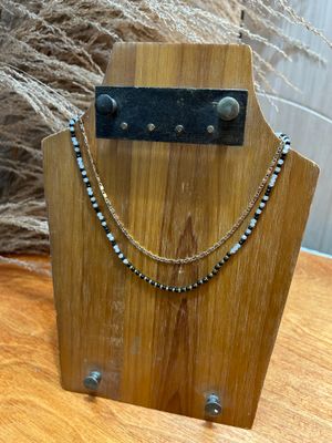 Two Layer Black Bead Necklace