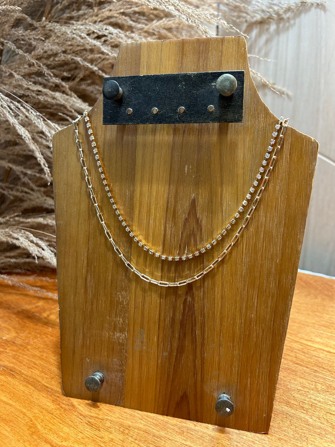 Two Layer Clear Stone Strand Neckalce