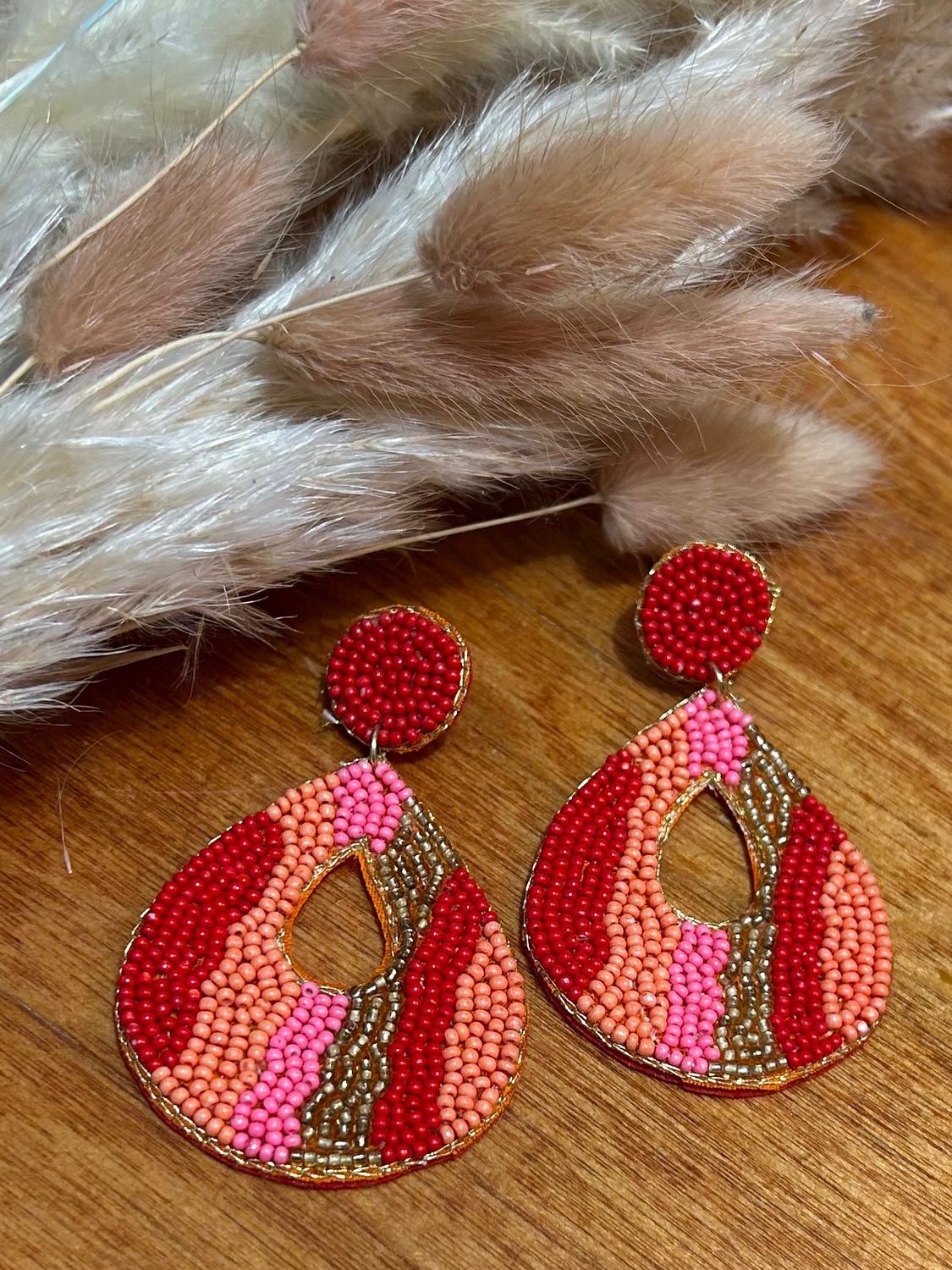 Teardrop Beaded Earrings 