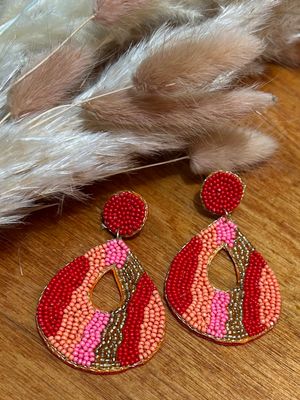 Teardrop Beaded Earrings 