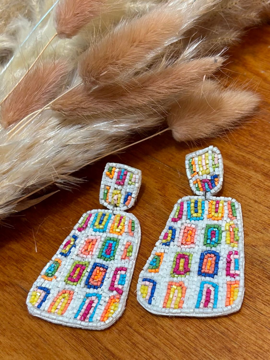Multi Colored Beaded Earrings