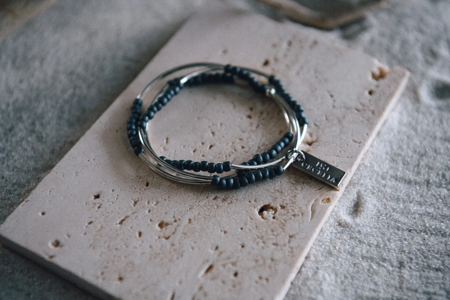 Triple Wrap Blue Bracelet 
