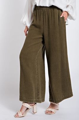 Curvy Cotton Gauze Pants