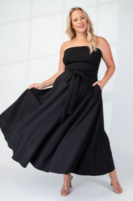 Curvy Knit Tube Maxi Dress with Belt