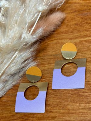 Purple Art Deco Earrings