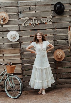 Deep V-Neck Tiered Maxi Dress