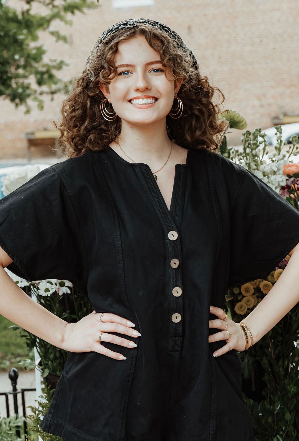 Button Up Cotton Romper