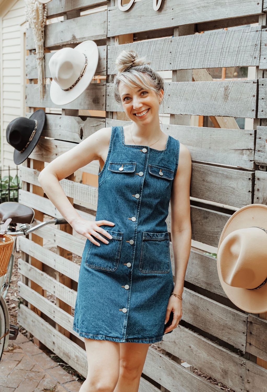 Denim Button Up Mini Dress