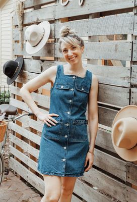 Denim Button Up Mini Dress