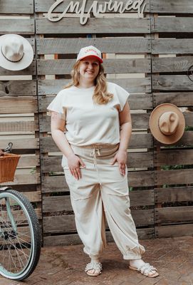 Curvy French Terry Muscle Tank and Sweatpants Set