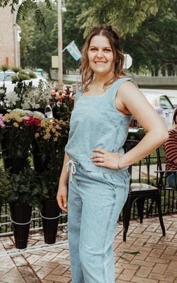 Washed Indigo Stripe Tank