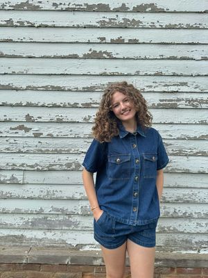 Denim Shorts With Drawstring