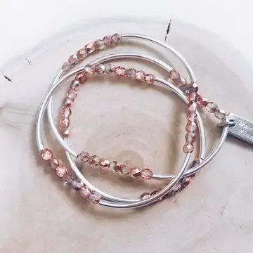 Triple Wrap Silver Beaded Bracelet 