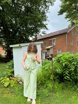 Pinstripe Matcha Pants