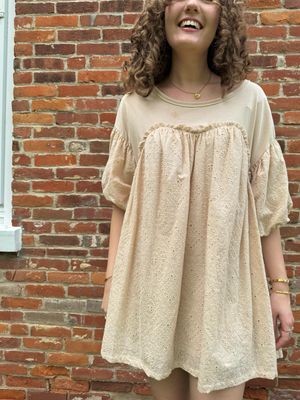 Eyelet Lace Mini Dress