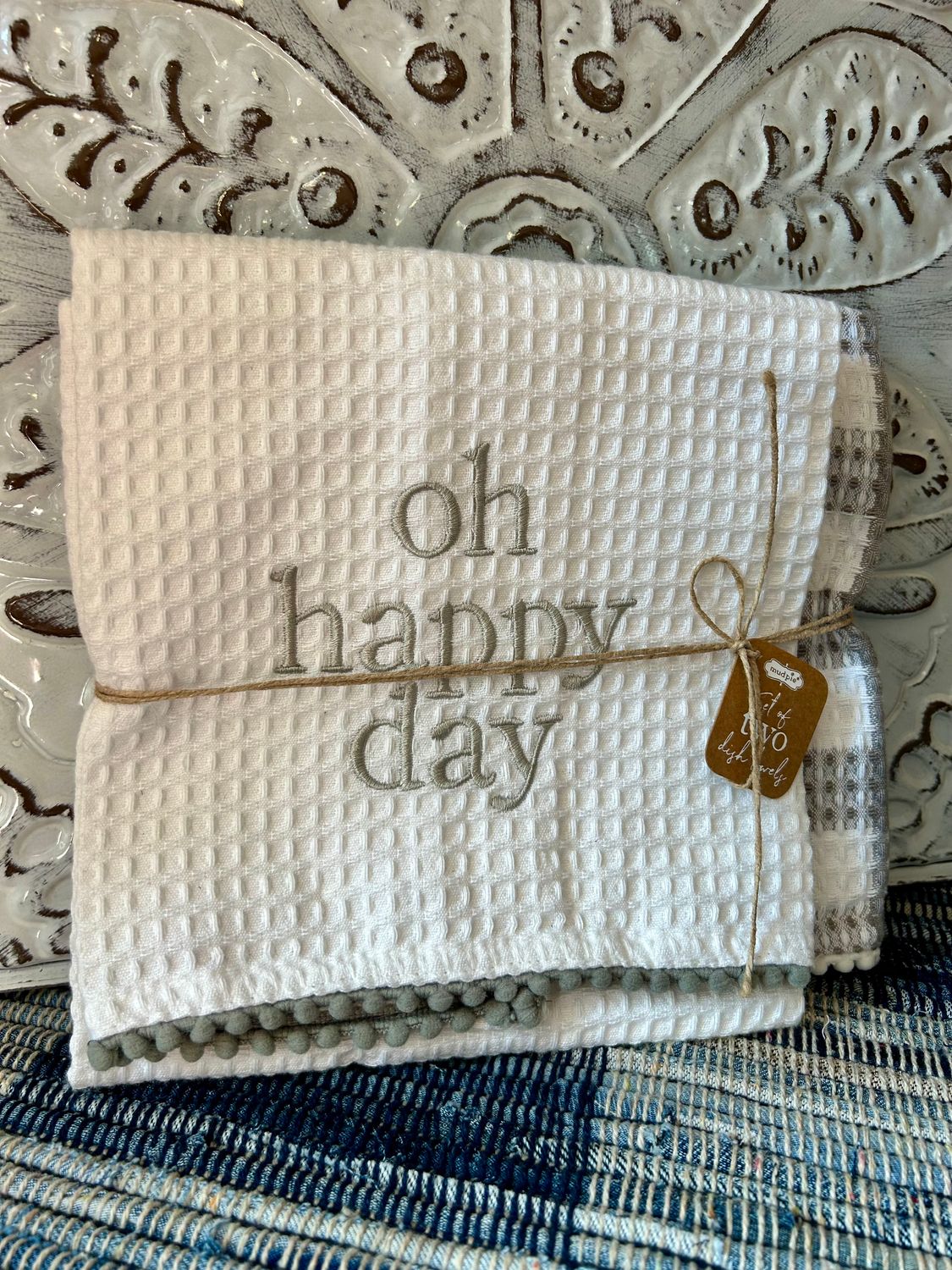 Happy Day Waffle Towel Set 