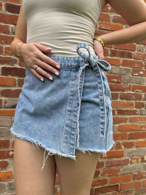 Tie Denim Skort