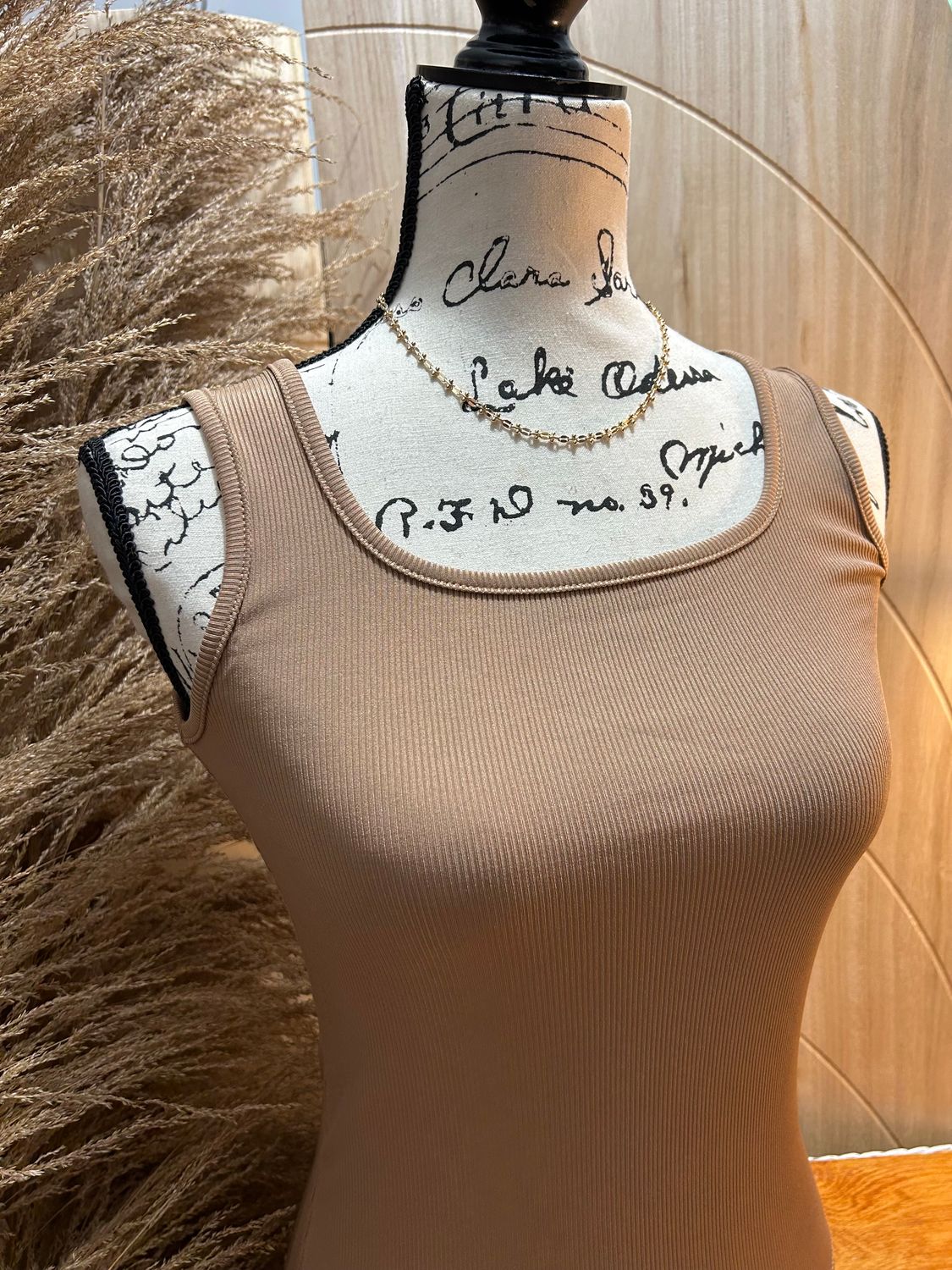 Bella Square Neck Rib Tank Top
