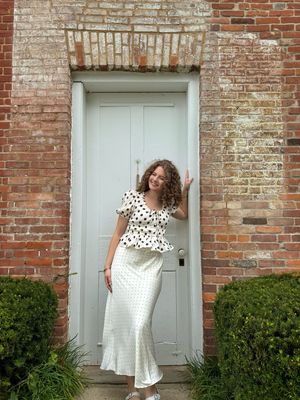Polka Dot Scoop Neckline Top