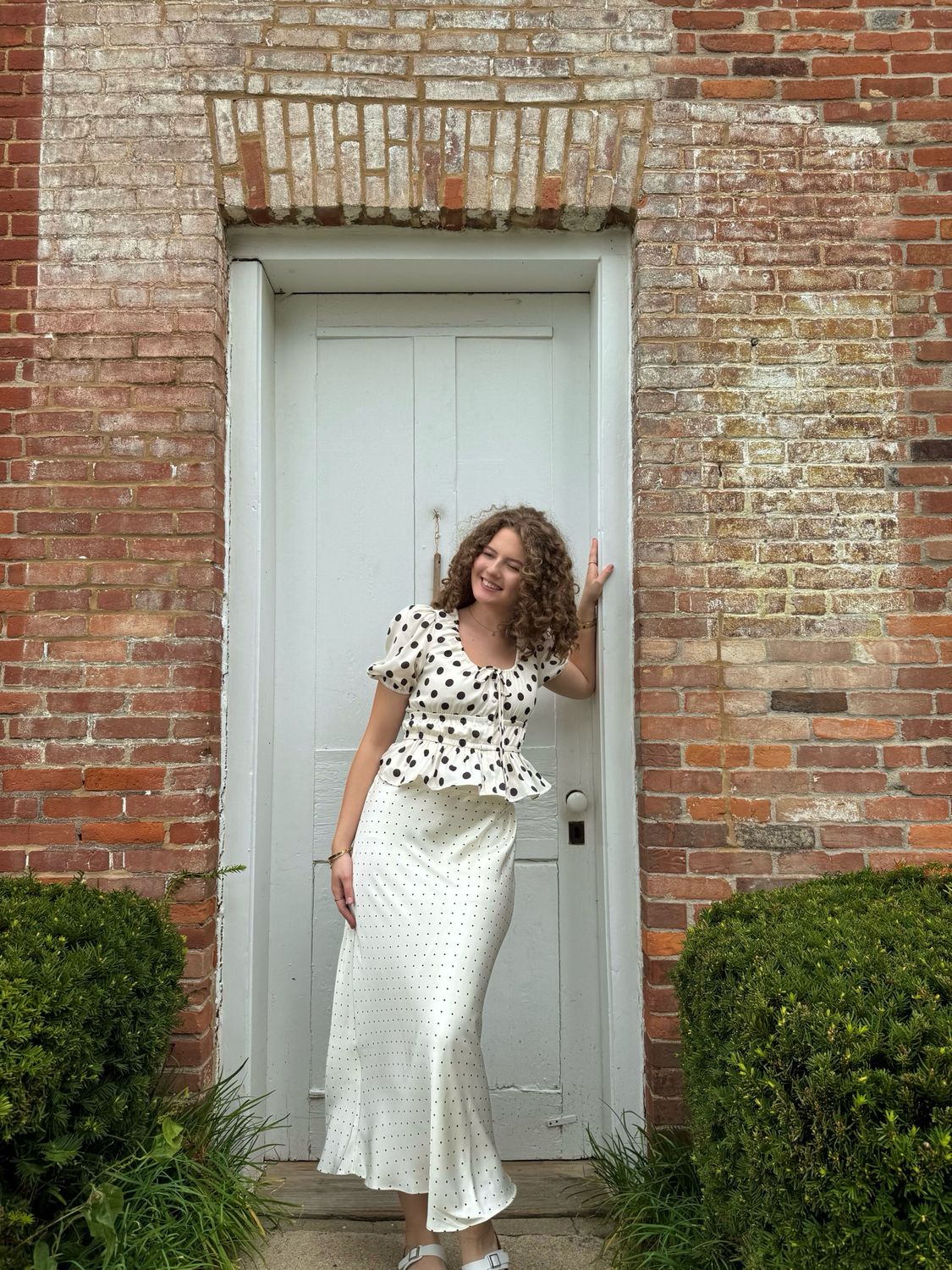 Polka Dot Scoop Neckline Top