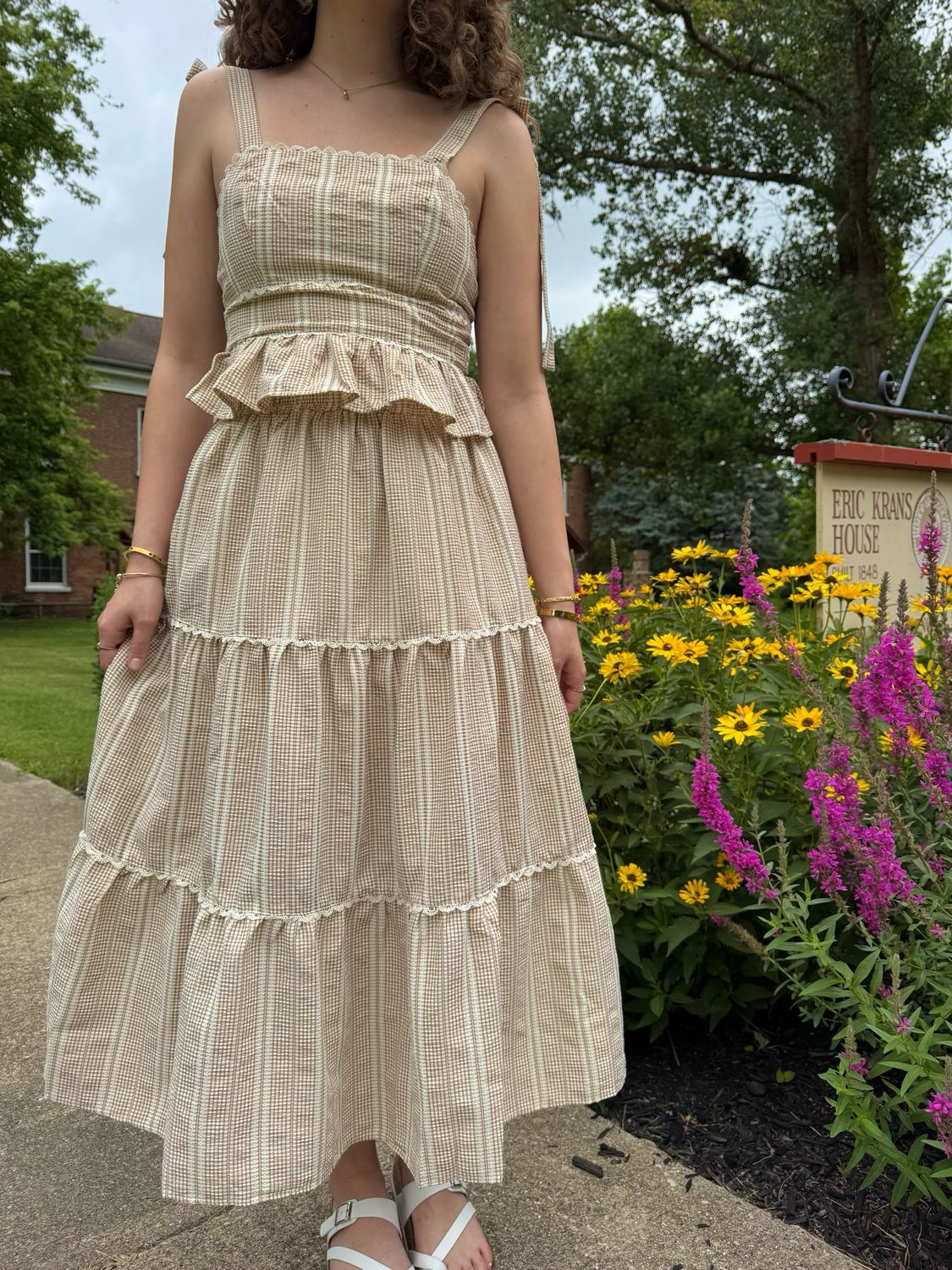 Gingham Tiered Skirt