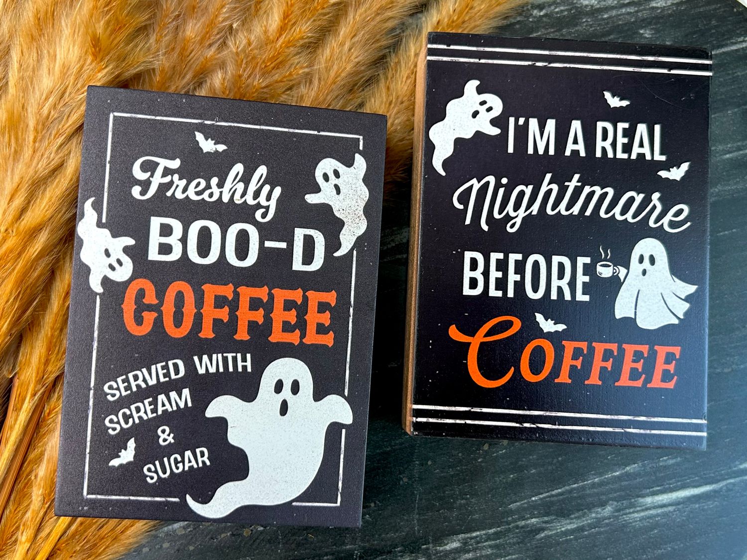 Printed Block Halloween Signs