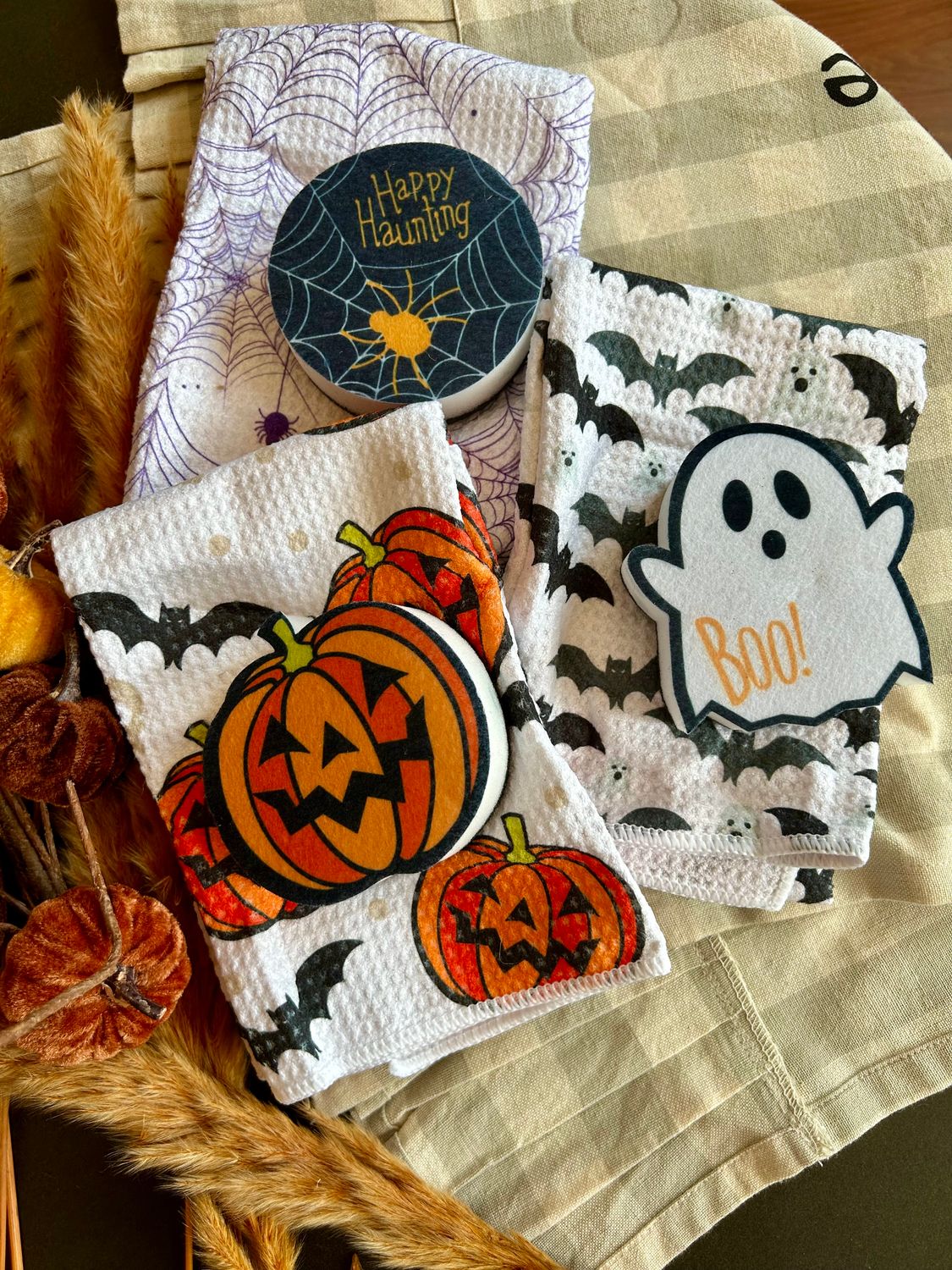 Halloween Towel With Sponge 