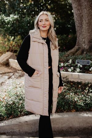 Long Quilted Puffer Vest
