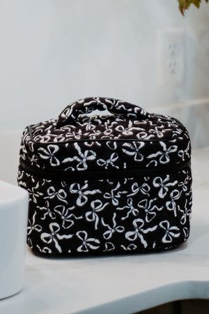 Black and White Coquette Make Up Bag