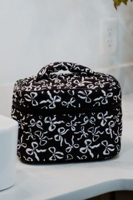 Black and White Coquette Make Up Bag