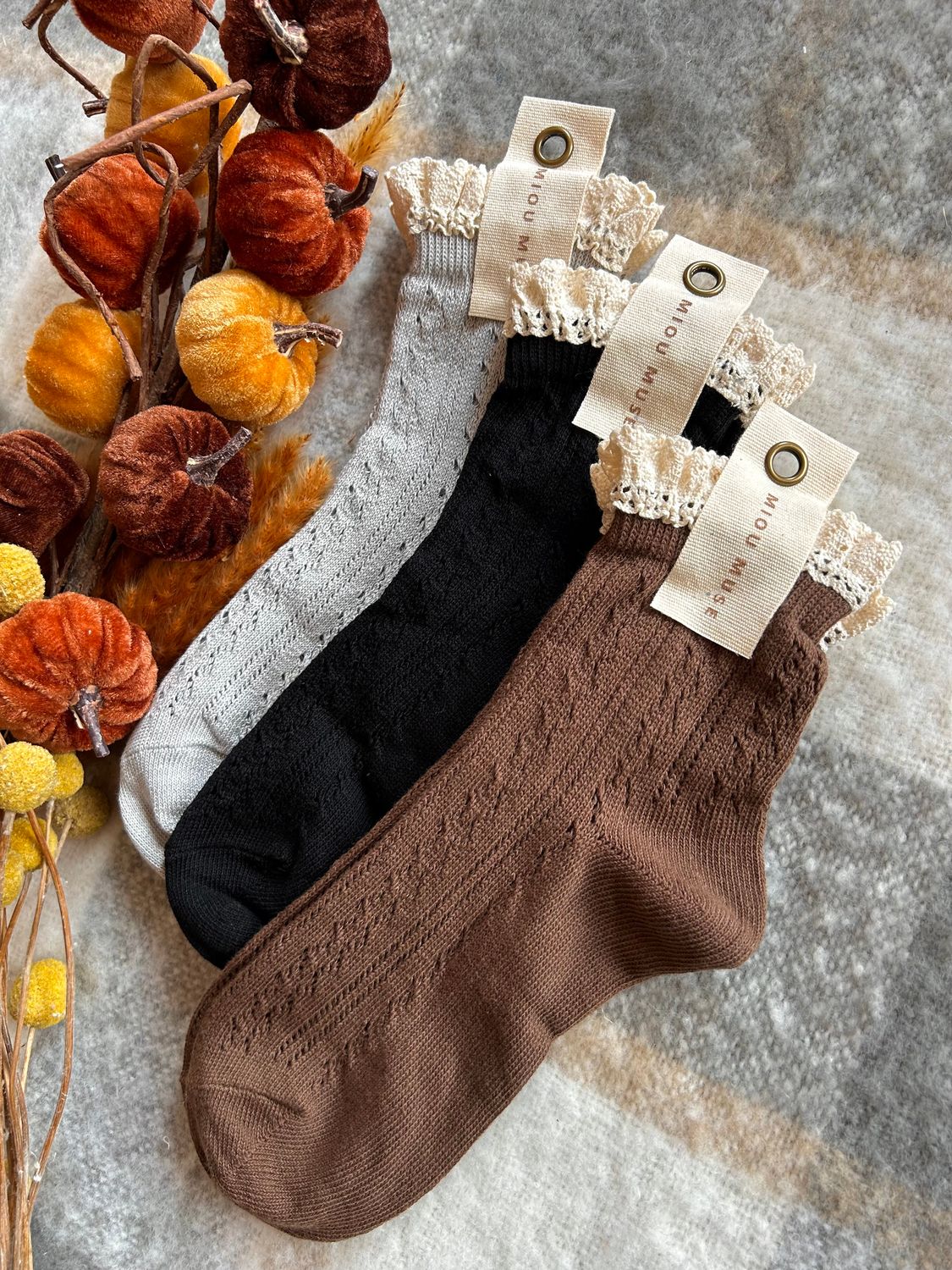 Crochet Trim Socks