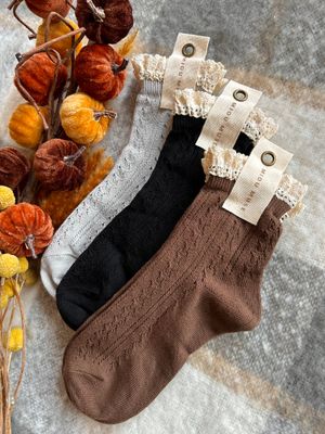Crochet Trim Socks