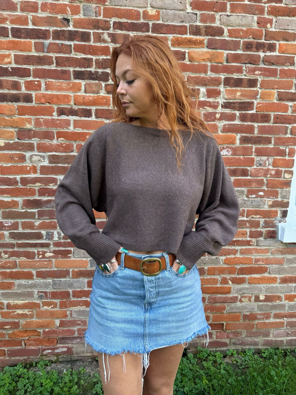 Boat Neck Sweater Top