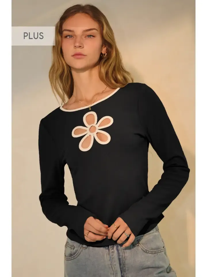 Curvy Flower Cut Out Top