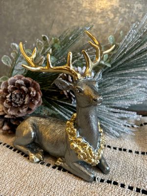 Grey Winter Deer Resin