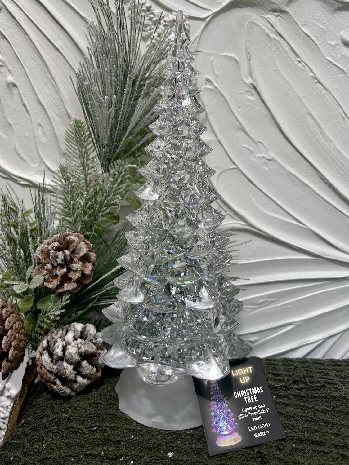 Light Up Swirling  Glitter Tree Acrylic 