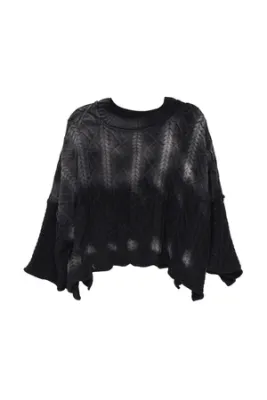 Black Oversized Cable Knit Sweater