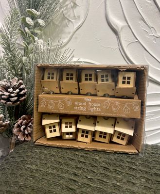 Wood Houses LED String Lights