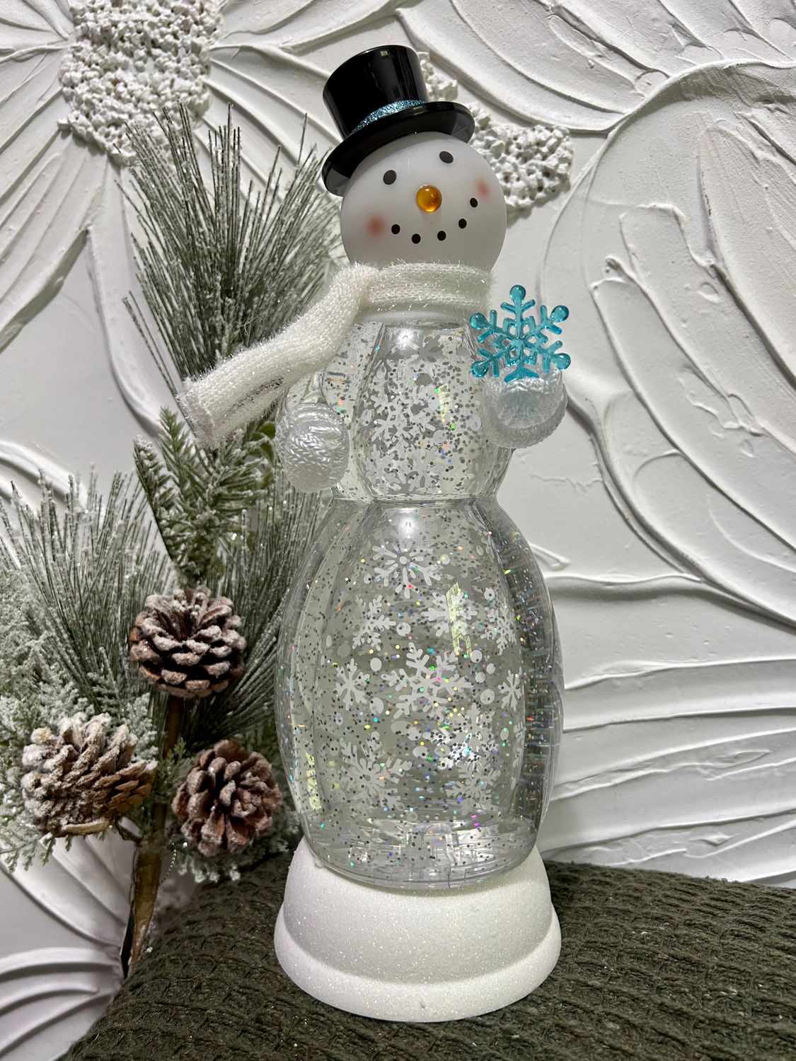 LED Shimmer Snowman Lamp