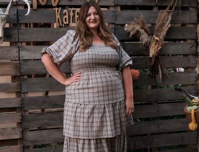 Curvy Plaid Smock Dress